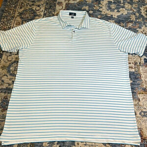 alfred dunhill links men’s striped short sleeve golf polo stretch dress shirt 2X